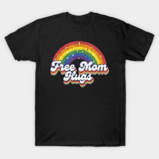 Free Mom Hugs Rainbow Heart Lgbt Flag Lgbt Pride Month T-Shirt